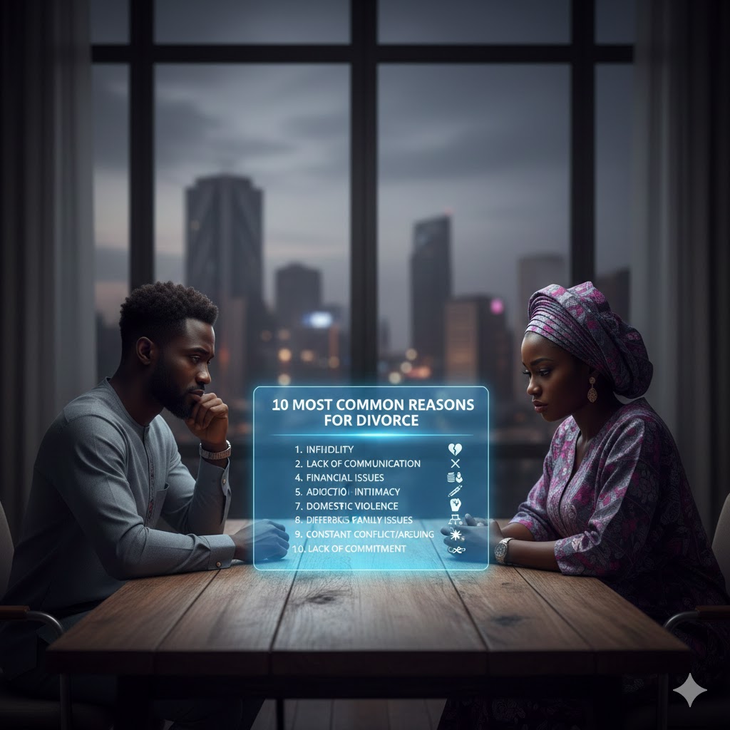 Ten (10) Most Common Reasons for Divorce