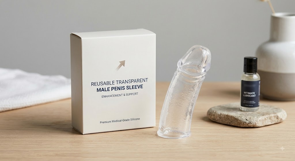 Reusable Transparent Male Penis Sleeves for Men