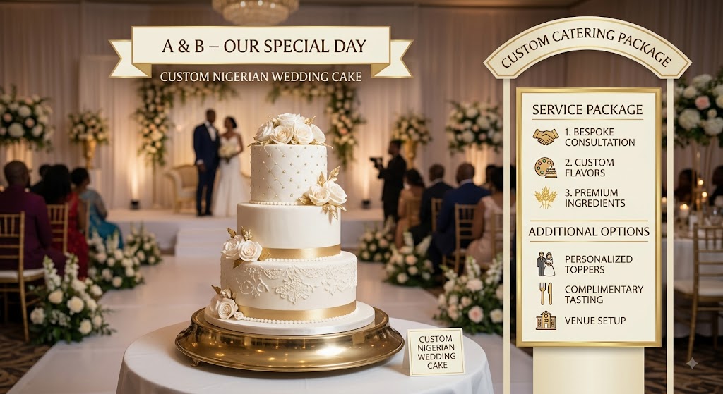 Elegant Nigerian Wedding Cake – Custom 3-Tier Wedding Cake for Your Special Day