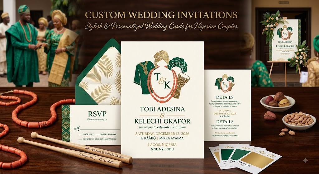 Custom Wedding Invitations – Stylish & Personalized Wedding Cards for Nigerian Couples